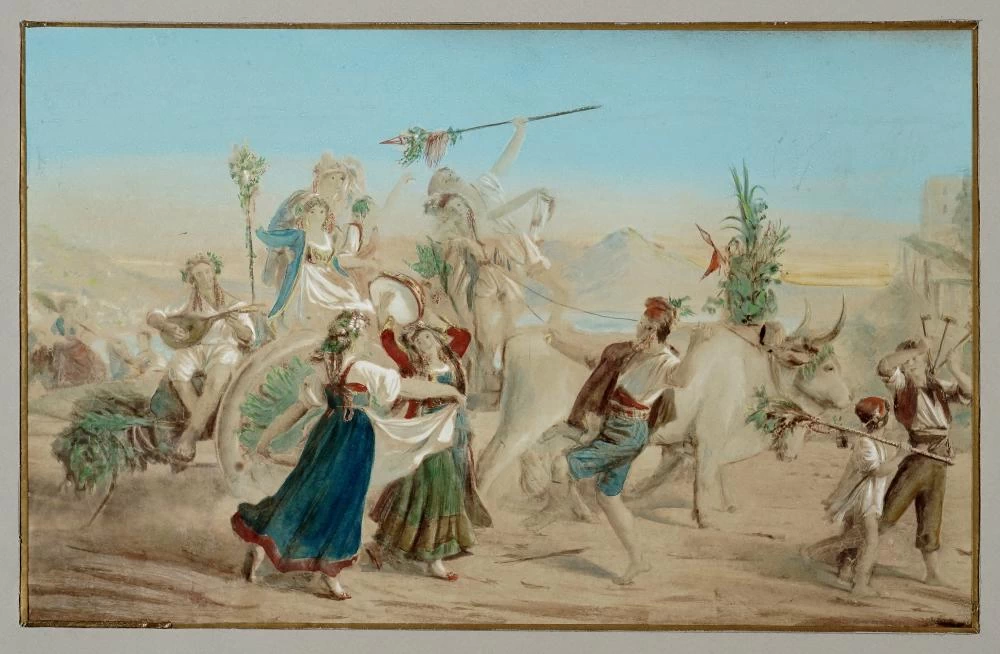 Arrivo dei mietitori nelle paludi pontine. 1933